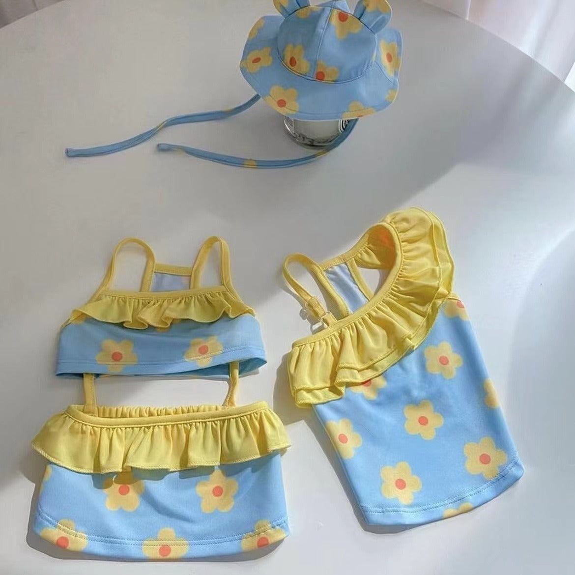 Blue dog bikini jumpsuit showcasing lightweight breathable swimwear designed for comfortable movement during warm-weather adventures