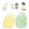 Yellow and green color options of the Paws For Royalty dog summer outfit for small dogs, lightweight and breathable pet clothing for warm-weather wear.