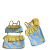 Paws For Royalty blue dog bikini jumpsuit featuring lightweight breathable swimwear for small dogs and summer adventures