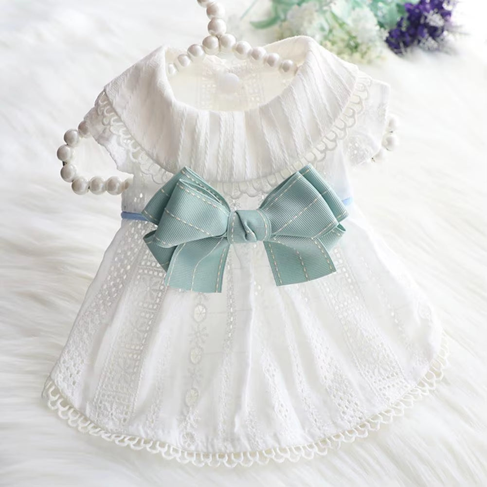 Summer dress with bow-knot on small dog