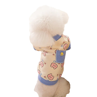 Paws For Royalty premium fleece sweatshirt for small dogs in Brown Puppy print