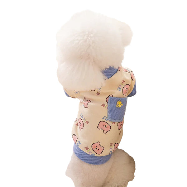Paws For Royalty premium fleece sweatshirt for small dogs in Brown Puppy print