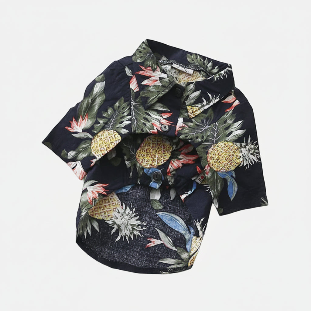Dark blue cotton dog summer shirt for small dogs and French Bulldogs