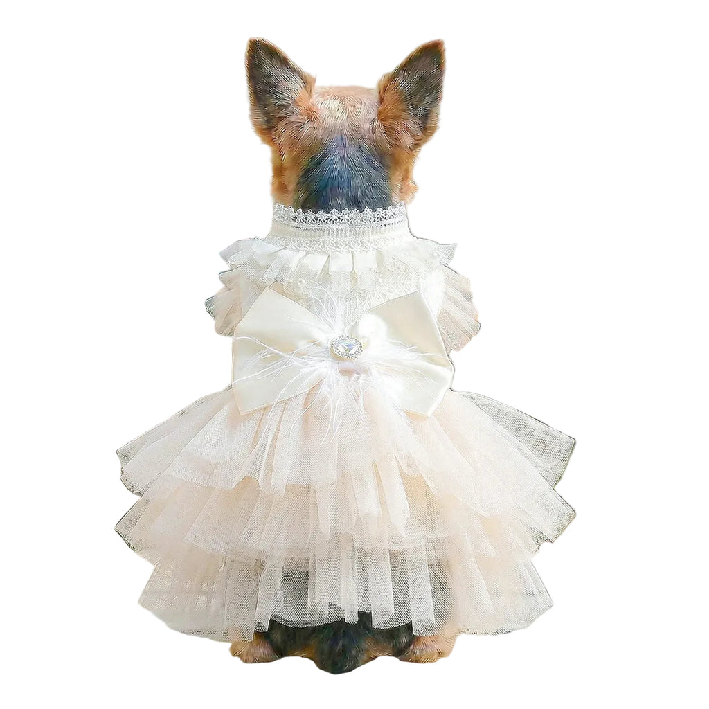 Pet Wedding Dress | Beige Princess Gown for Dogs & Cats