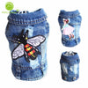 Paws For Royalty embroidered denim dog jacket for small dogs with stylish streetwear design
