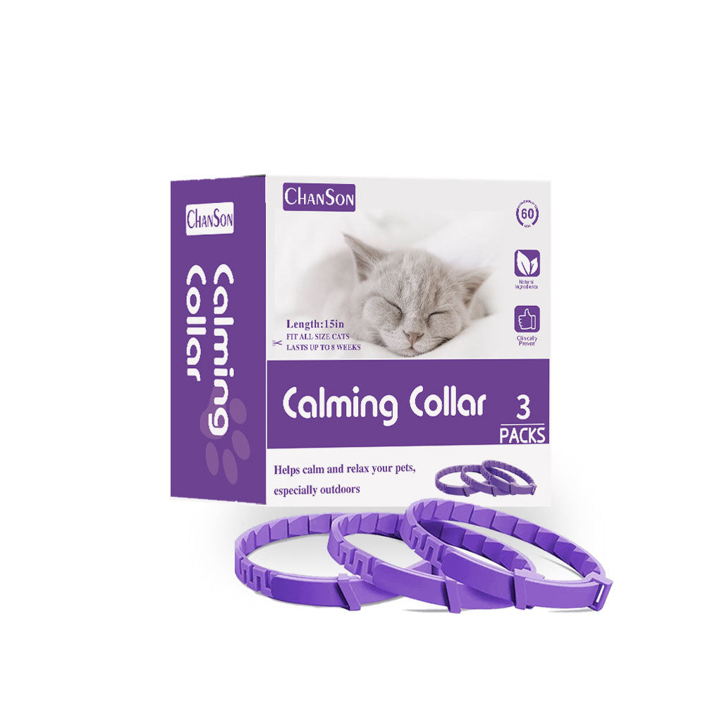 Adjustable waterproof calming collar for dogs and cats designed to provide gentle comfort during stressful situations