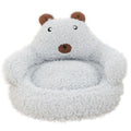 Paws For Royalty luxury alpaca dog bed in grey featuring a soft calming nest design for small dogs and cats