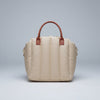 Paws For Royalty luxury dog carrier bag and travel bed in light khaki, designed for small dogs and cats