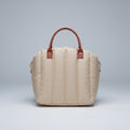 Paws For Royalty luxury dog carrier bag and travel bed in light khaki, designed for small dogs and cats