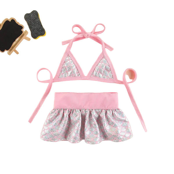 Paws For Royalty pink dog bikini swimsuit with lightweight quick-dry fabric and an adorable bow detail for small dogs