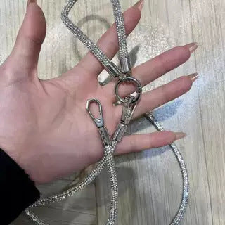 Sparkling Rhinestone Full-Diamond Pet Leash Suitable for Small and Medium-Sized Dogs, Luxury High-End Rhinestone P-Leash for Walking Dogs and Cats