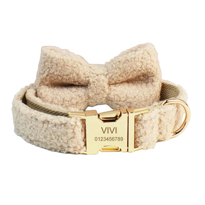 Teddy velvet set with custom engraving on dog