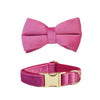 Paws For Royalty rose red velvet dog collar and matching bow tie set with personalized luxury styling for small dogs