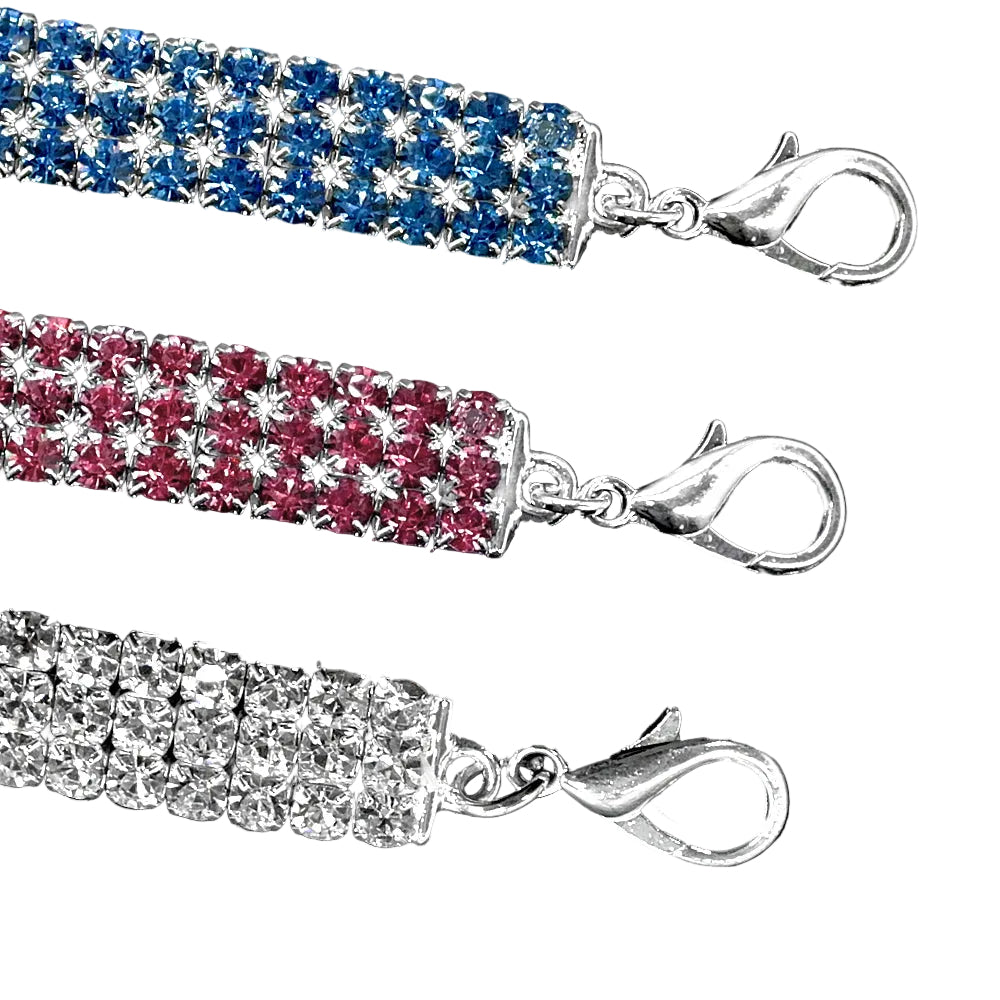 Pink rhinestone collar with pendant